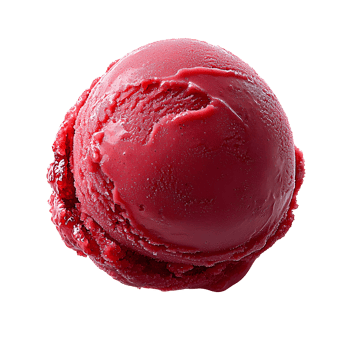 raspberry ice cream scoop on transparent background png