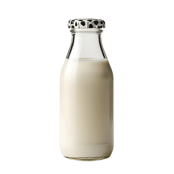 glass milk bottle isolated on transparent background png