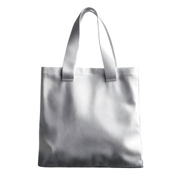 tote bag mockup, white fabric bag on transparent background. png