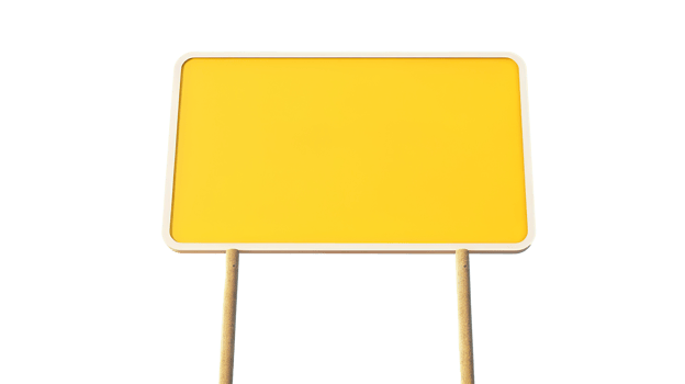 Yellow Signboard Isolated on Transparent, Blank Template png