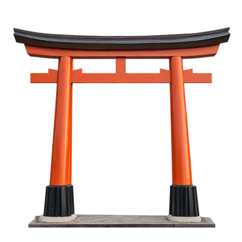Japanese torii gate structure architecture tradition isolated on transparent background png