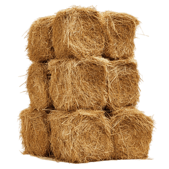 Stack of hay bales agriculture farm field rural harvest isolated on transparent background png