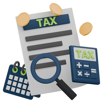 3D Tax Form Icon Representing Tax Preparation and Financial Planning png