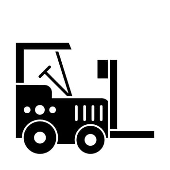 Forklift truck solid icon isolated on white background vector
