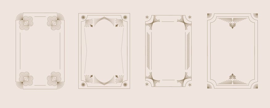 Art deco luxury element object vector