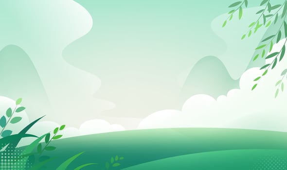 Chinese style horizontal plate illustration design spring green nature background vector