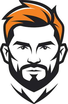 Confident person with bold features. Emphasizing the graphic lines and impactful silhouette. vector