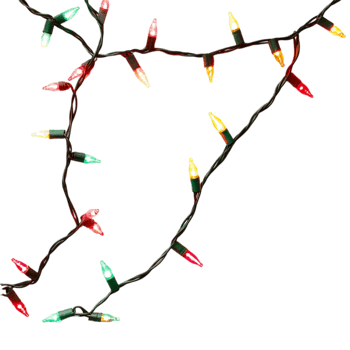 Colorful christmas lights decoration festive holiday art isolated on transparent background png