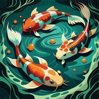 koi fish illustration vector