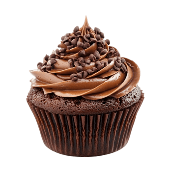 Tempting Chocolate Cupcake with Smooth Frosting Isolated on Transparent Background png