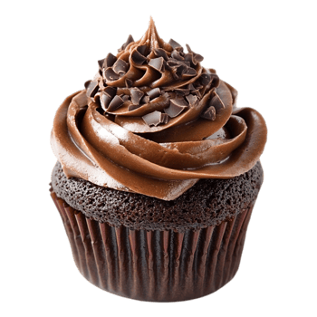 Decadent Chocolate Cupcake with Rich Frosting Isolated on Transparent Background png