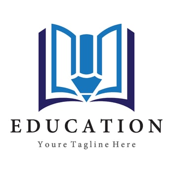 Education book and pencil vector