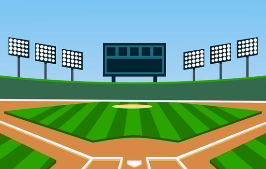 Baseball Softball field flat illustration eps 10 vector