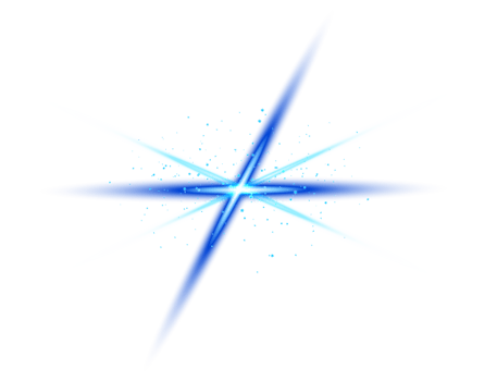 Blue transparent light lens flares effect png
