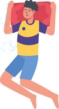 Men Sleeping Pose Cartoon Character. vector
