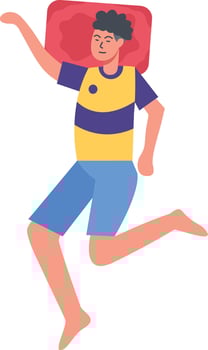 Men Sleeping Pose Character with Cartoon Design vector
