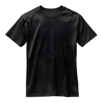 black t-shirt mockup isolated on white background png