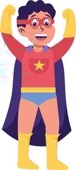 Children Boy Superhero Character with Flat Design vector