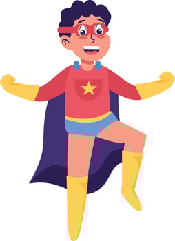 Children Boy Superhero Character vector