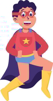 Children Boy Superhero Character Isolated on White Background vector
