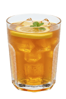 Honey Lemon Tea with Ice, Isolated on Transparent Background png