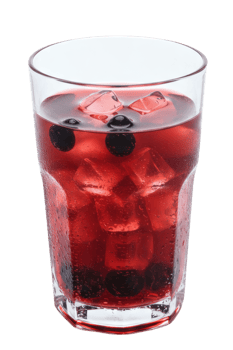 Refreshing Mixed Berry Fizz with Ice Cubes, Transparent background for Beverage Design and Menu Illustration png