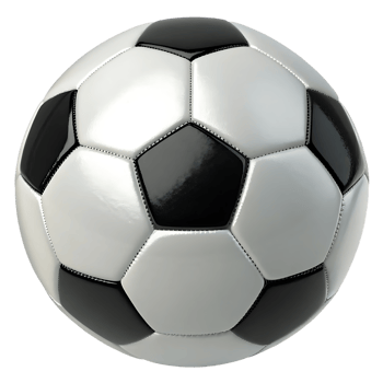 A classic black and white soccer ball. png