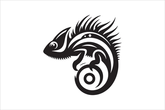 Modern Chameleon Silhouette for Icon and Branding vector