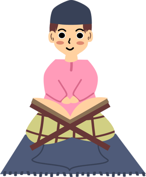 Muslim boy with quran png