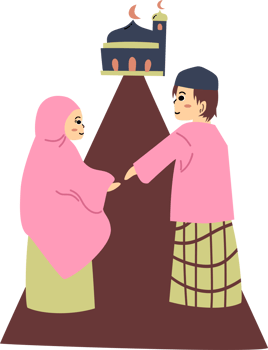 Muslim kids going to mosque png