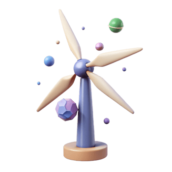 beautiful modern Wind Turbine Global Energy Transition Isolated for Climate Change Presentations authentic png
