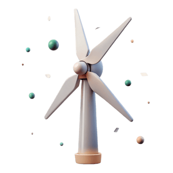 beautiful abstract Wind Turbine Side View Isolated for Industrial Design professional png