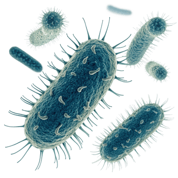Microscopic View of Various Bacteria and Microorganisms png