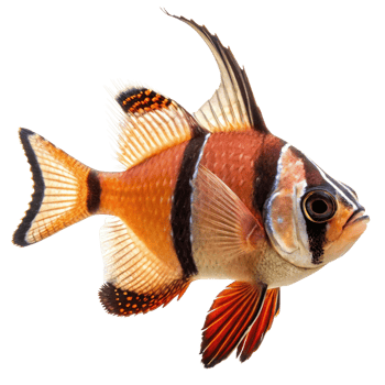 Striking Red and Black Tropical Fish with Exquisite Fin Details png