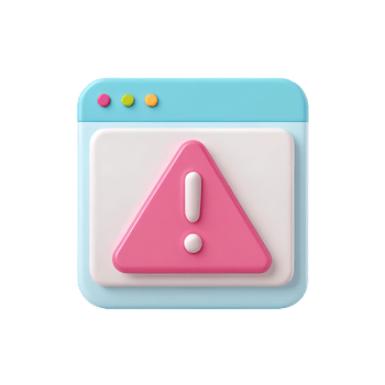 3D render of a website error alert icon. png