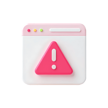 Pink website error alert 3D icon png