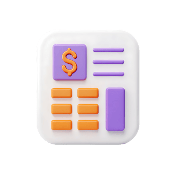 3D illustration of a finance app icon. png