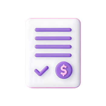 3D illustration of a paid invoice. png