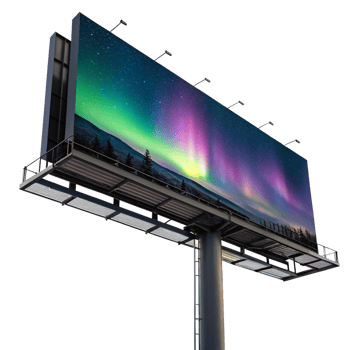 Stunning Aurora Borealis Display on a Giant Billboard Advertisement png