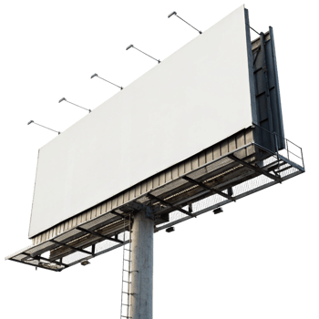 Large Blank Billboard Advertising Sign with Metal Structure and Lighting png