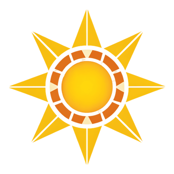 Abstract sunburst design, bright yellow and orange. png