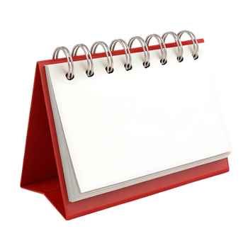 Blank red desktop calendar. Perfect for your design. png