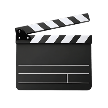 Classic movie clapperboard. Filmmaking, cinema, production png