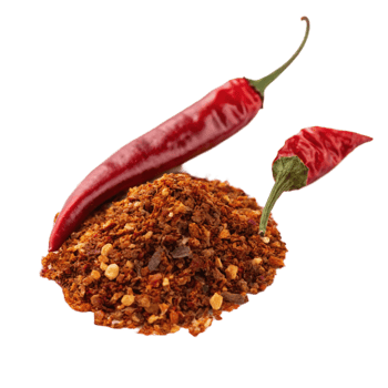 Aromatic Red Chili Peppers and Crumbled Chili Flakes Spicy Seasoning png