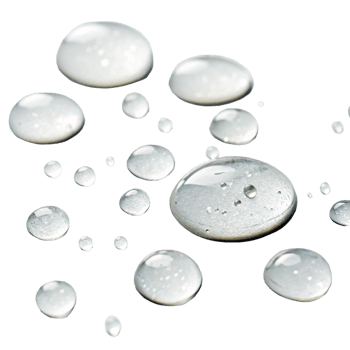 Closeup of multiple water droplets on a dark background showing texture and light reflection png