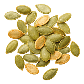A Pile of Roasted Pumpkin Seeds Showing Various Shades of Green and Yellow png