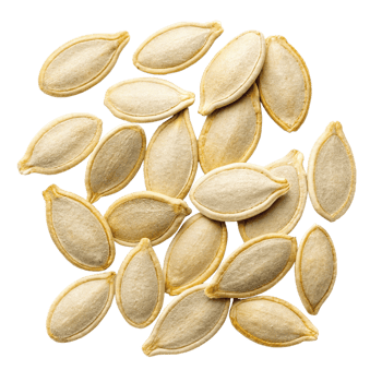 A Collection of Roasted Pumpkin Seeds on a Black Background png