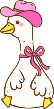Silly Goose Cowgirl Sitting hand drawn doodle png