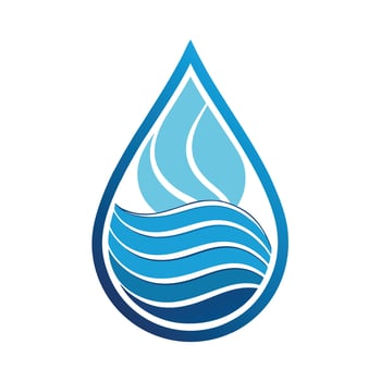 Modern Water Drop Icon with Unique and Creative Wave Design vector