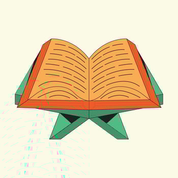 Quran cartoon flat icon illustration vector